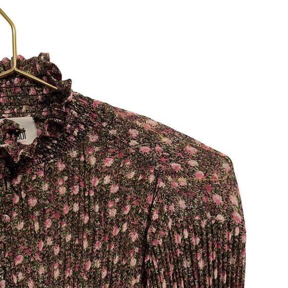 Cabi Knife Pleat Blouse Romantic High Neck Size Small - Picture 3 of 9